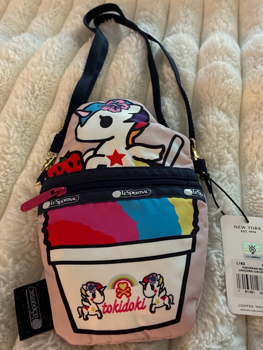 LeSportsac x tokidoki Pink Unicorn Snow Cone Crossbody Concert Bag - Picture 12 of 12